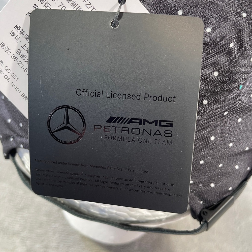 Mercedes Cap Hat AMG Petronas F1 Black Polka Dot Baseball OSFA - Picture 6 of 10